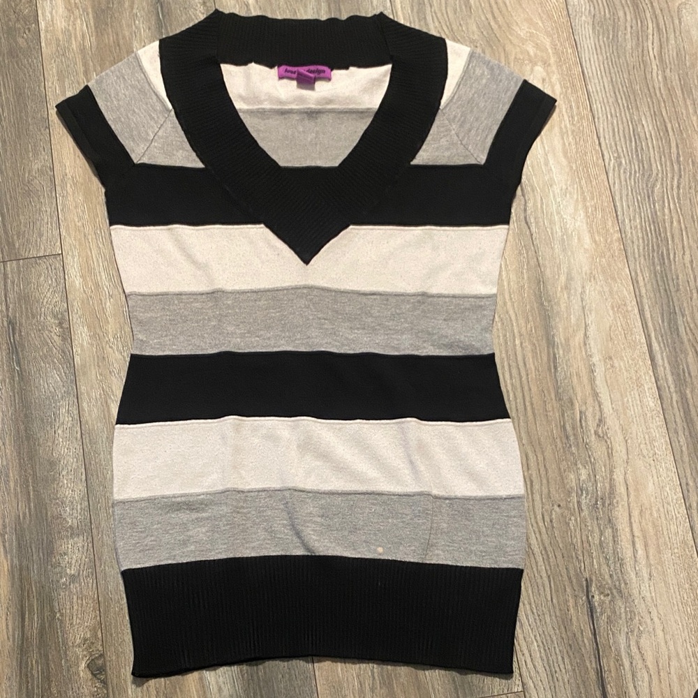 Love By Design Black and White Sweater